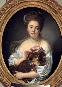 Portræt af Madame De Porcin, maleri af Jean Baptiste Greuze (1725-1805). 1770 ca. Dimension 0,72 x 0,58 m. Vrede. Museum for Skønne Kunster af Jean Baptiste Greuze
