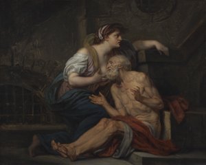 Simon og Pero, romersk velgørenhed, ca. 1767 (olie på lærred) af Jean Baptiste Greuze