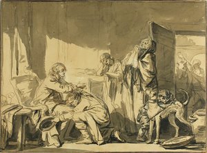 Den faderlige velsignelse eller Basiles afrejse af Jean Baptiste Greuze