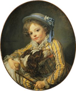 Ung dreng med hund af Jean Baptiste Greuze