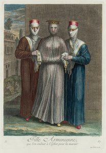 Armensk brud før brylluppet, 1714. af Jean Baptiste Haussard