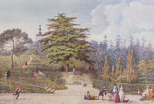 Museets labyrint i Paris i 1794 (farve litho)