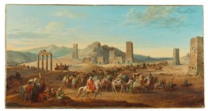 To campingvogne ved indgangen til dalen, der fører til Palmyra