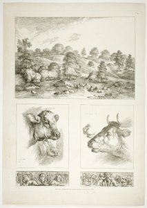 Tallerken fire af 38 fra Oeuvres de J. B. Huet af Jean Baptiste Huet