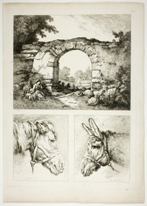 Tavle fjorten af ​​38 fra Oeuvres de J. B. Huet af Jean Baptiste Huet