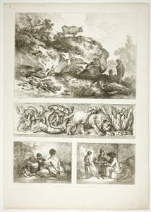 Tavle ni af 38 fra Oeuvres de J. B. Huet af Jean Baptiste Huet