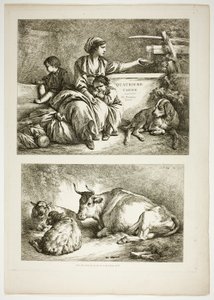 Tavle Nitten af ​​38 fra Oeuvres de J. B. Huet af Jean Baptiste Huet