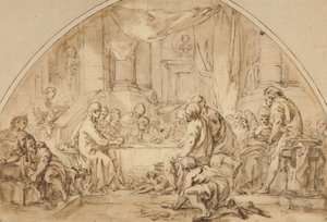 Studie til den sidste nadver, ca. 1792 af Jean Baptiste Huet