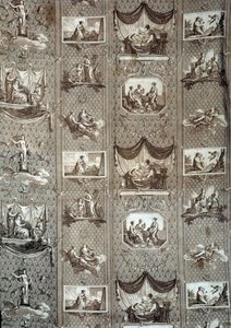 Tapet, der repræsenterer psyke og amor. Fra en tegning af Jean-Baptiste Huet (1745-1811) af Jean Baptiste Huet