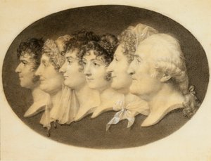 Profilportræt af Augustin og hans familie
