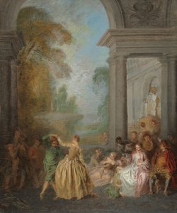 Dansere i en pavillon, 1720