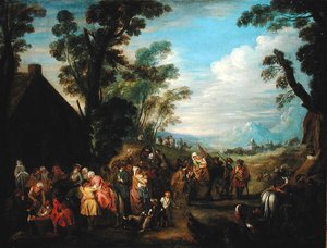 Afrejse til krigen af Jean Baptiste Joseph attr. to Pater