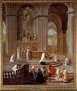 Messen af kanonen af La Porte eller Mesteralteret i Notre-Dame de Paris Maleri af Jean Jouvenet (1644-1717) 1708-1710 Dim. 1,62 x 1,41 m - Messen af Canon de La Porte eller alteret i Notre-Dame de Paris. Maleri af Jean Jouvenet (1644-1717) 1708-