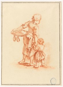 Tegning, En kvinde fører et barn, 1750-75