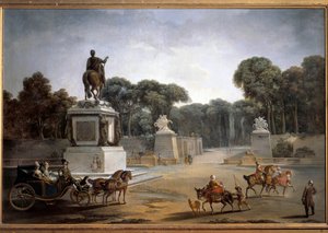 Place Louis XV Udsigt over Place Louis XV nuværende Place de la Concorde i Paris. Maleri af Jean-Baptiste Leprince (1734-1781)