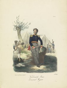 Generalmajor, 1820-1825 Hollandsk hær, generalmajor (titel på objekt) Militære kostumer af Kongeriget Holland. Dedikeret til Hans Excellence Willem van Bylandt (serietitel på objekt)