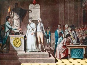 Det republikanske ægteskab - republikansk ægteskab - efter Aquatinten af Jean-Baptiste Mallet (1759-I835) - 1700-tallet
