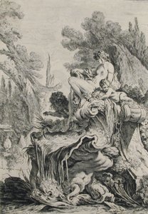 Springvand med en Naiad siddende på en skal af Jean Baptiste Marie Pierre