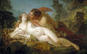 Jupiter og Antiope af Pierre, Jean-Baptiste Marie (1714-1789)