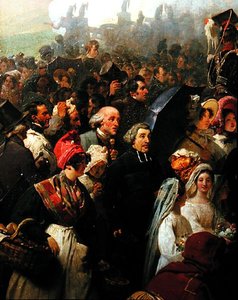 Kong Louis-Philippe (1773-1850) besøger den gamle slagmark i Valmy, 8. juni 1831 (olie på lærred) (detaljer) af Jean Baptiste Mauzaisse