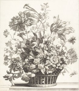 En kurv med forårsblomster af Jean Baptiste Monnoyer