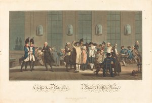 Café des Patriotes - En patriots kaffehus af Jean Baptiste Morret after Jacques François Joseph Swebach Desfontaines
