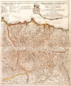 Kort over Asturien (Spanien) (gravering af Jean Baptiste Nolin