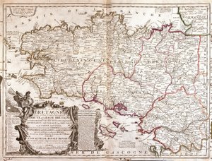 Kort over Bretagne (Frankrig) af Jean Baptiste Nolin