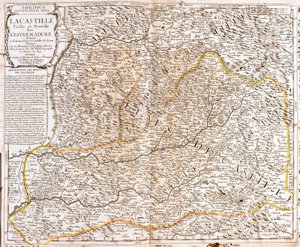 Kort over Castilla (Spanien) (gravering af Jean Baptiste Nolin