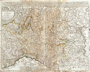 Kort over Lombardiet (Italien) (Gravering af Jean Baptiste Nolin