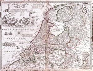 Kort over Holland (gravering af Jean Baptiste Nolin