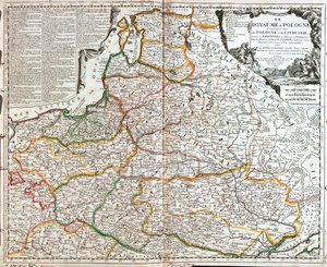 Kort over Polen og Litauen (gravering af Jean Baptiste Nolin