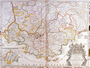 Kort over Provence (Frankrig) (Gravering af Jean Baptiste Nolin