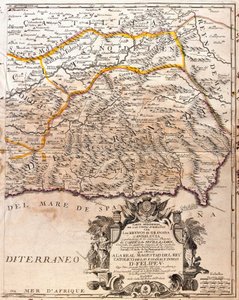 Kort over Granada-provinsen (Spanien) (gravering af Jean Baptiste Nolin