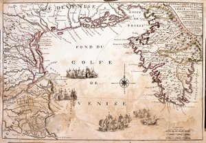 Kort over Venedigbugten, Adriaterhavet (gravering af Jean Baptiste Nolin