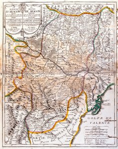 Kort over Kongeriget Aragon (Spanien) (Gravering af Jean Baptiste Nolin