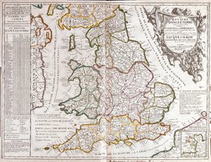 Kort over kongeriget England, under James II