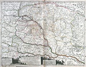 Kort over kongeriget Ungarn (gravering af Jean Baptiste Nolin