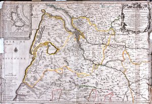 Kort over området omkring Bordeaux (Frankrig) (gravering af Jean Baptiste Nolin