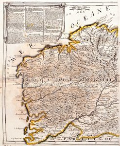 Kort over kongeriget Galicien (Spanien) (Gravering