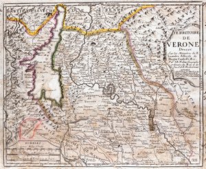 Kort over Veronas territorium (Veneto, Italien) (radering af Jean Baptiste Nolin