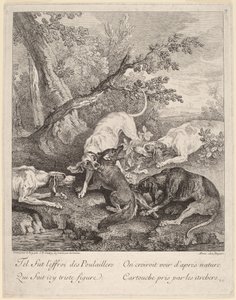 En ræv angrebet af hunde af Jean Baptiste Oudry