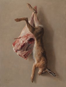 En Hare og et Lammeben af Jean Baptiste Oudry