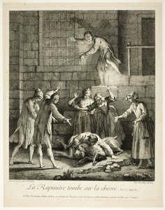 Tegneseriehistorier: Plyndreren falder på geden af Jean Baptiste Oudry
