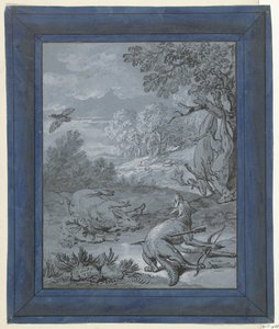 Ulven og jægeren / Le Loup et le Chasseur Illustrationer til fabler af Jean de la Fontaine (serietitel) af Jean Baptiste Oudry