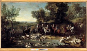 Kong Ludvig XV jager hjorte i skoven Saint Germain i 1730 Maleri af Jean Baptiste Oudry (1686-1755) 1730 Toulouse, Musee des Augustins af Jean Baptiste Oudry
