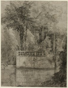 Gitterarbejde og reflekterende pool ved Arcueil af Jean Baptiste Oudry
