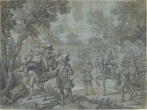 Ragotin erklærer vers; bønder tror, ​​han prædiker af Jean Baptiste Oudry