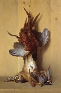 Stilleben med en hare, en fasan og en rød agerhøne, 1753