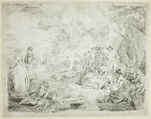 Tropper hviler sig af Jean Baptiste Pater